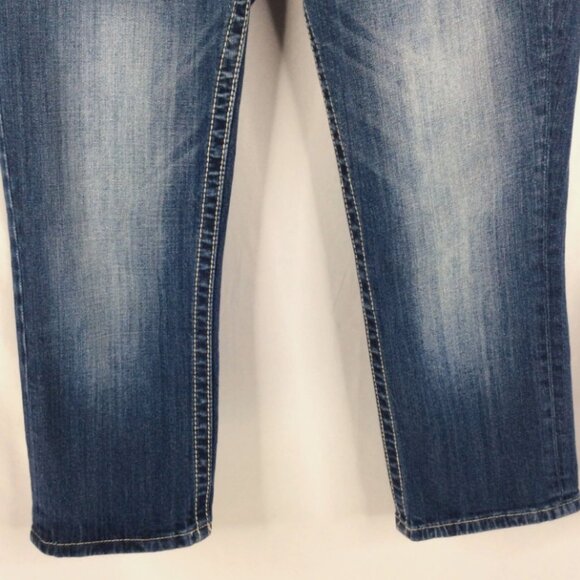 Miss Me Easy Crop Jeans Womens Size 28 Embroidered Rhinestones JE5769EC2 - Picture 5 of 7